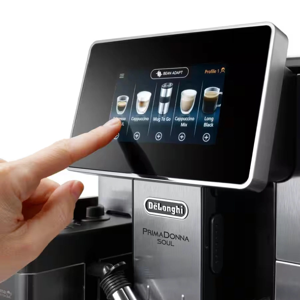 DeLonghi PrimaDonna Soul 2.2 Litre Automatic Coffee Machine - Metal Black | ECAM610.75.MB