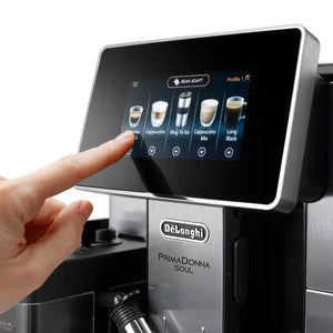 DeLonghi PrimaDonna Soul 2.2 Litre Automatic Coffee Machine - Metal Black | ECAM610.75.MB