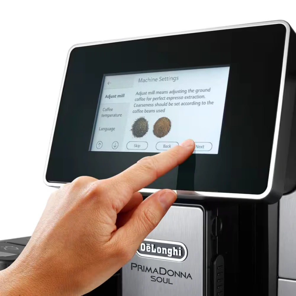DeLonghi PrimaDonna Soul 2.2 Litre Automatic Coffee Machine - Metal Black | ECAM610.75.MB