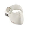 Dreame Chrona LED face mask in white with beige accents featuring circular LED light panel on left side, ventilation holes, and ergonomic design for facial treatments