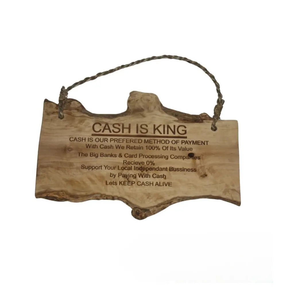 Lucky Ducks Coffee Wood Sign - Cash is King | HGRL004