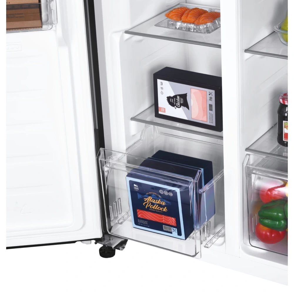 Candy Side By Side American Style Fridge Freezer 442 Litre - Black | CHSBSV5172EBKN