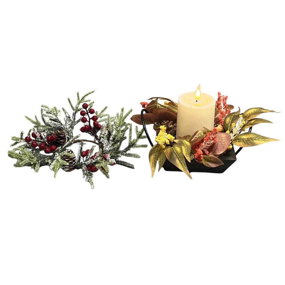 WGP Wooden Gift Tray with LED Candle - Autumn / Christmas | 3030