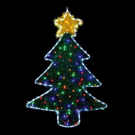 Premier LED Xmas Tree Tinsel Rope Light - 1 Metre x 70cm | FLI151643