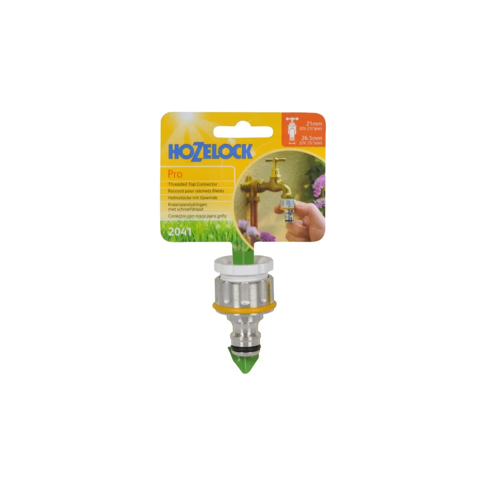 Hozelock 2041 Pro Metal Threaded Tap Connector 12.5-19mm (1/2-3/4in) | HOZ2041