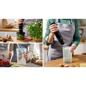 Ex-Display Bosch Series 4 Ergomaster 2 in 1 1000W Hand Blender with Chopper - Black | MSM4B621GB