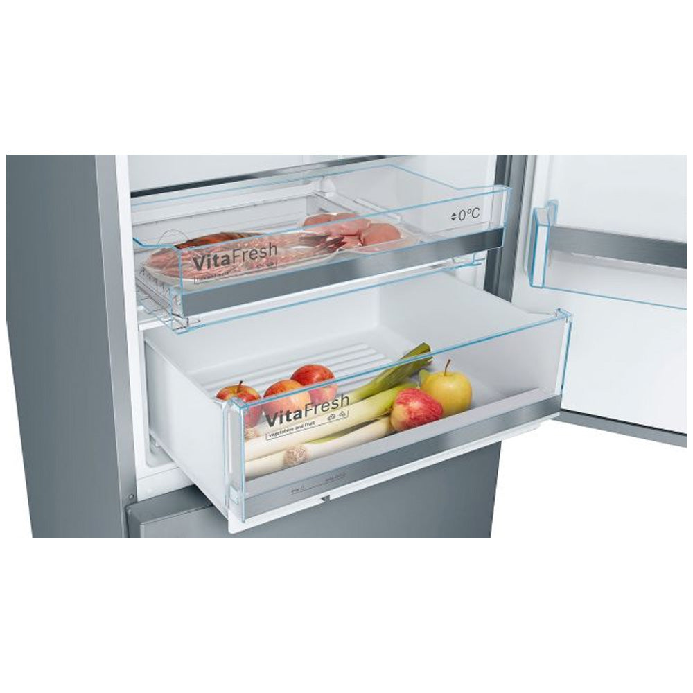 Bosch Serie 6 201cm Low Frost Freestanding Fridge Freezer - Inox | KGE49AICAG