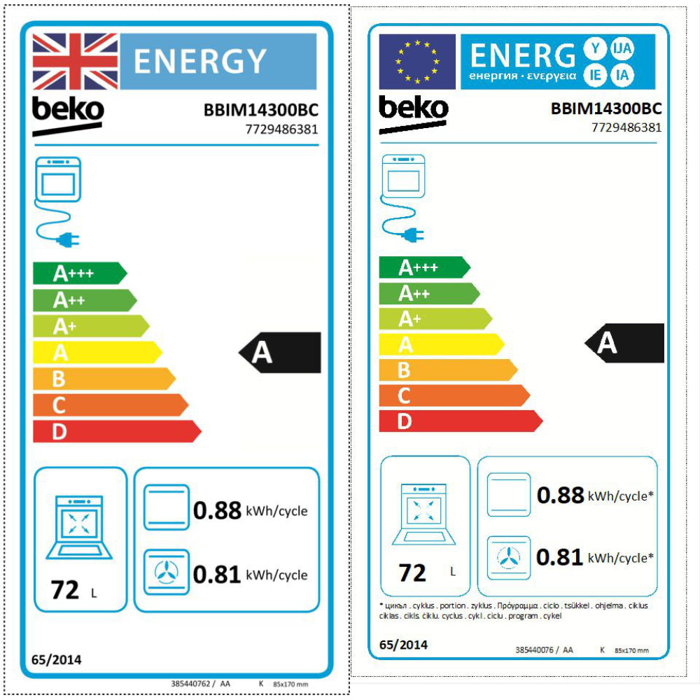 Beko AeroPerfect Built-in Single Oven with LED Timer and RecycledNet - Black | BBIM14300BC