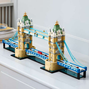 LEGO Architecture Tower Bridge 21067 - the finished build shown in a home setting. 3745 pieces. Ages 18+.