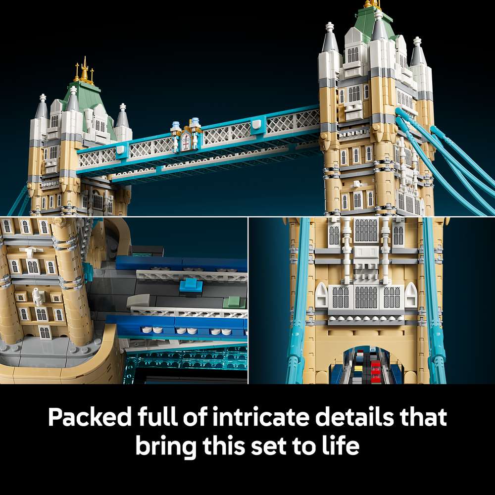 LEGO Architecture Tower Bridge 21067 - captioned product view. 3745 pieces. Ages 18+.