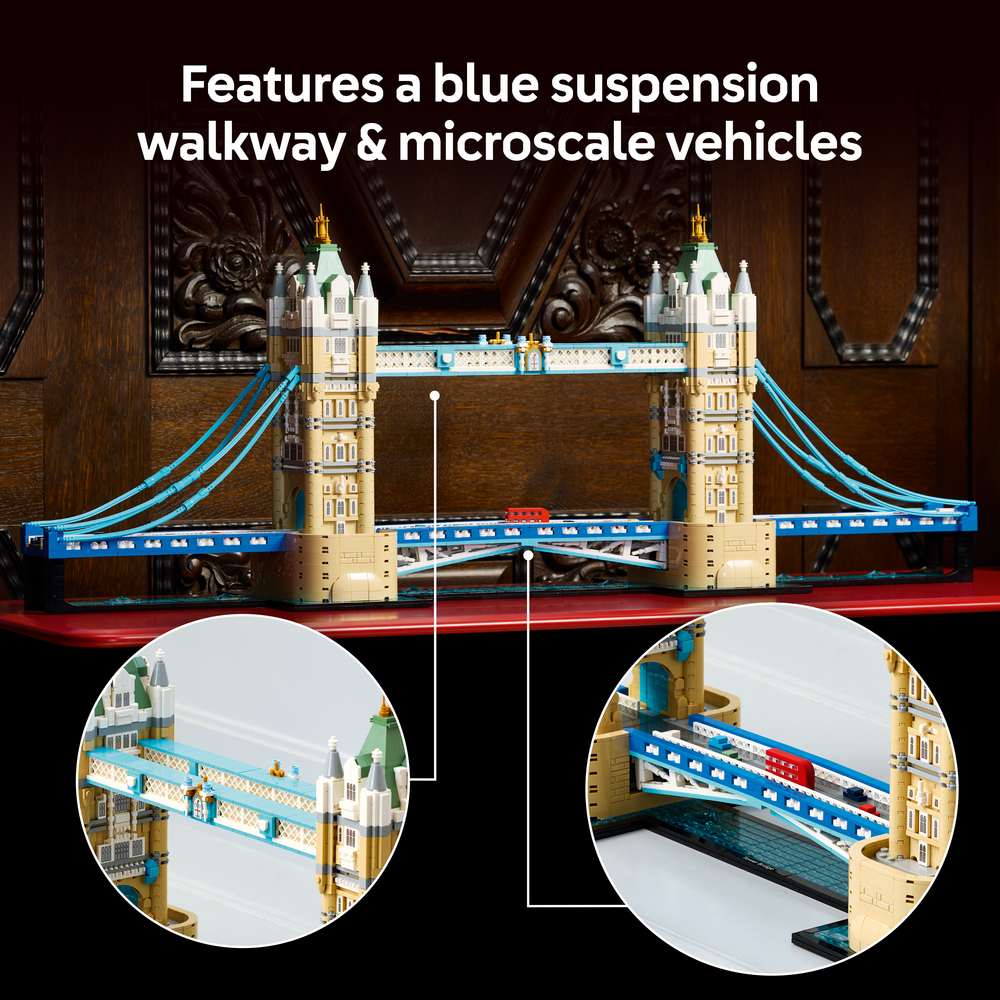 LEGO Architecture Tower Bridge 21067 - captioned product view. 3745 pieces. Ages 18+.