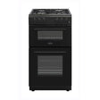 Black Belling 50cm LPG gas cooker with dual ovens and six burner gas hob top view
