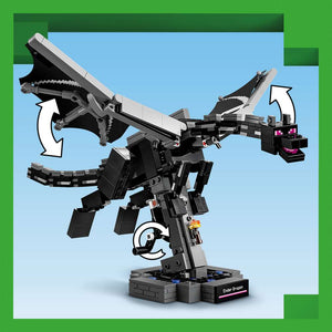 LEGO Minecraft The Ender Dragon 21595 - close-up detail of the finished build. 710 pieces. Ages 10+.