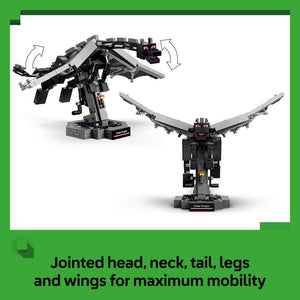 LEGO Minecraft The Ender Dragon 21595 - captioned product view. 710 pieces. Ages 10+.