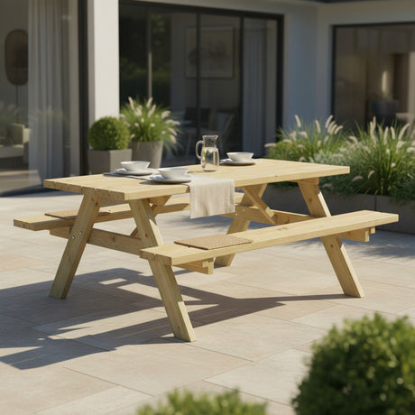 Pressure Treated Heavy Duty Wooden Picnic Bench Table