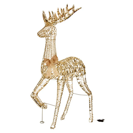 Three Kings LED Light Up Christmas Gold Twist Stag - 150cm