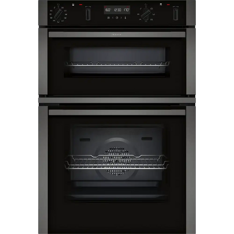 Neff N 50 Built In Double Oven with Dual Clean and CircoTherm - Graphite Grey | U2ACH7AG7B