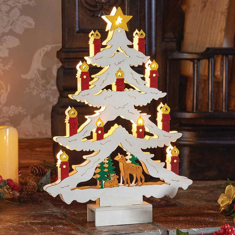 Three Kings InLit Wooden Candle Tree - 31cm