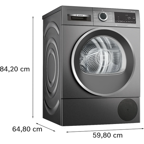 Bosch Series 6 9kg Heat Pump Tumble Dryer - Cast Iron Grey | WQG245R1GB