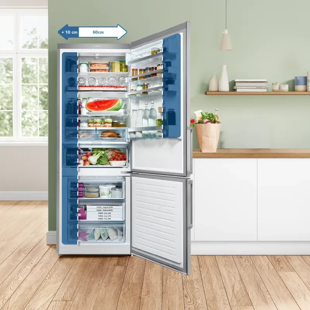 Bosch Series 4 186cm Fridge Freezer 86cm Wide - Stainless Steel | KGN86VIEAG