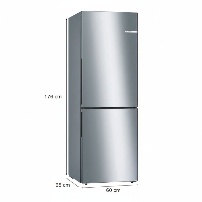 Bosch Series 4 176cm 60/40 Fridge Freezer Low Frost - Inox | KGV33VLEAG