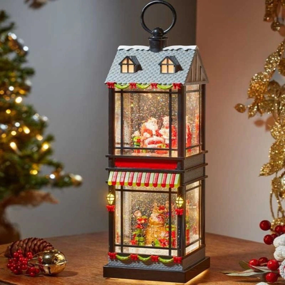 Three Kings Snow Swirl Santa's Home Lantern
