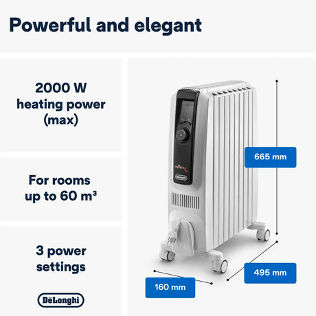 Delonghi Dragon 4 Pro 2kw Radiator with Timer - White | TRDX40820E