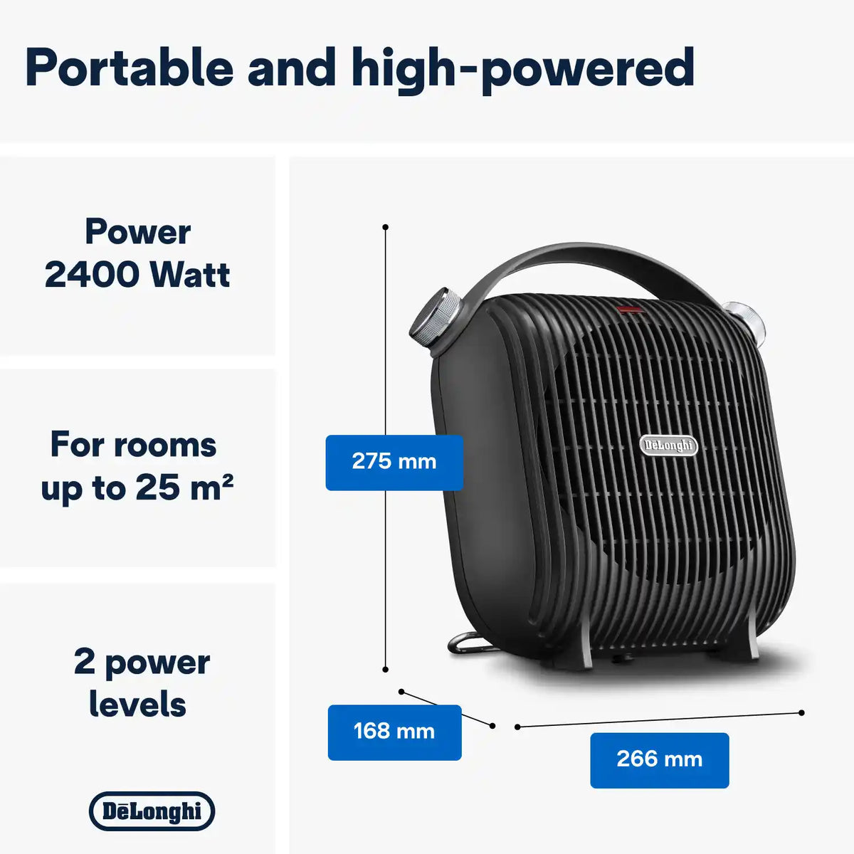 Delonghi Capsule Hobby 2.4Kw Fan Heater - Black | HFS30C24.DG