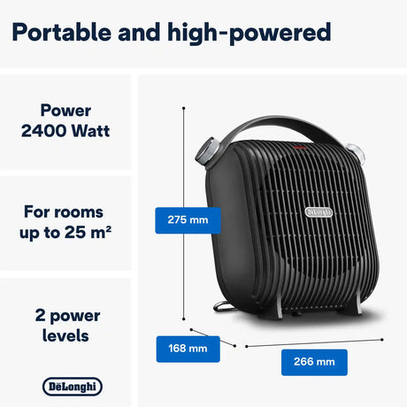 Delonghi Capsule Hobby 2.4Kw Fan Heater - Black | HFS30C24.DG