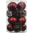 Decoris Light Red Shatterproof Baubles - Pack of 16