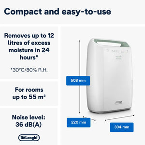 DeLonghi Compact AriaDry Dehumidifier 12 Litre | DEX212F