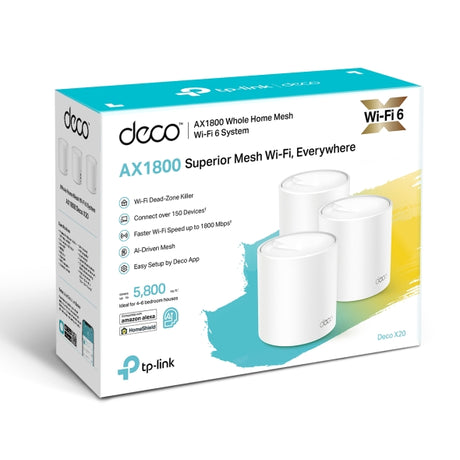 TP-Link Deco X20 AX1800 Whole Home Mesh WiFi System 3 Pack | AX1800