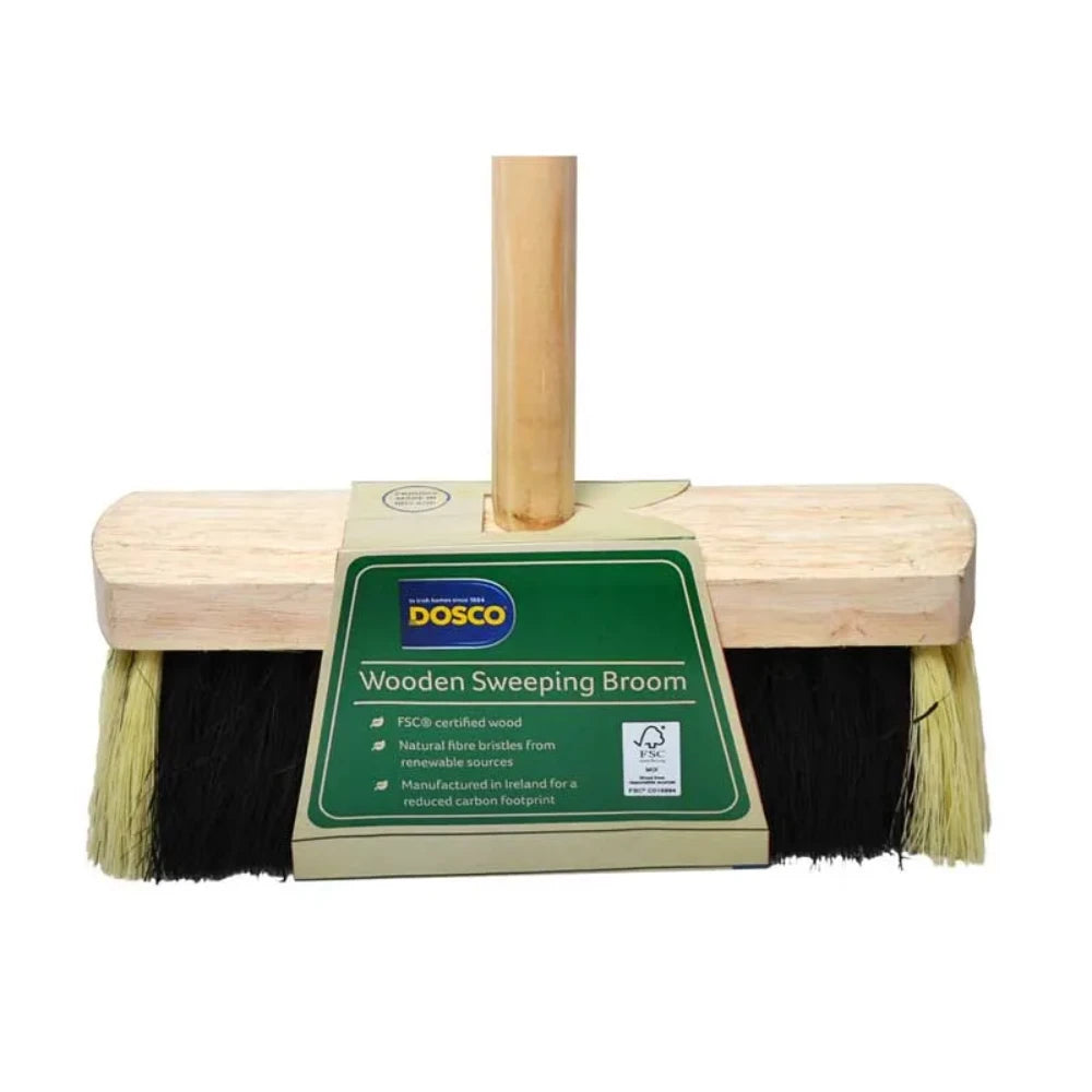 Dosco Sweeping Brush and Handle 10 Inch - Black and White