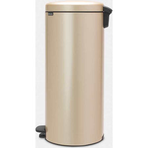 Brabantia 30 litre New Icon pedal bin in champagne with black foot pedal and handle