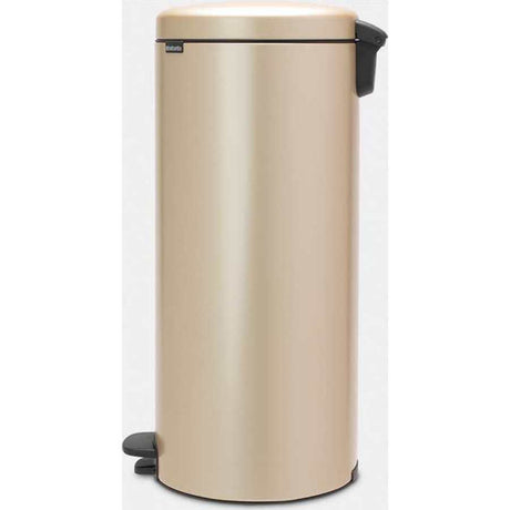 Brabantia 30 litre New Icon pedal bin in champagne with black foot pedal and handle