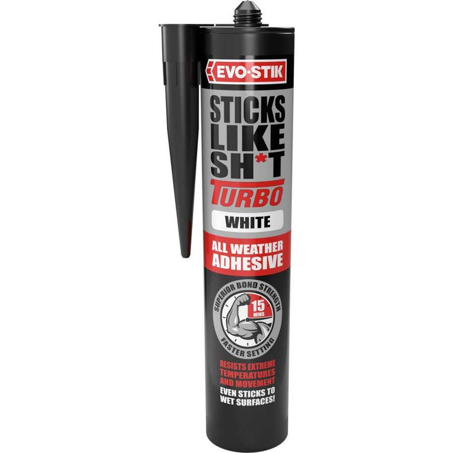 Evo-Stik Sticks Like Sh*t White Grab Adhesive All Weather 290ml | 30614237