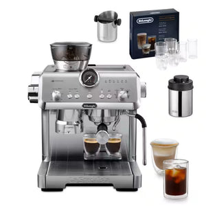 DeLonghi Bean to Cup Coffee Machine With La Specialista Opera Home Cafe Kit - Metal | EC9555.M +Kit