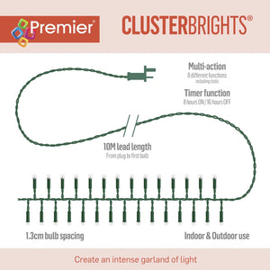 Premier 5000 Multi-Action LED Cluster Christmas Lights - Multi-Coloured | LV232605M