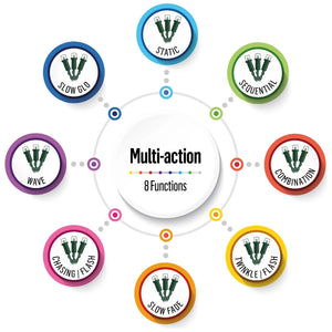 Premier 5000 Multi-Action LED Cluster Christmas Lights - Multi-Coloured | LV232605M