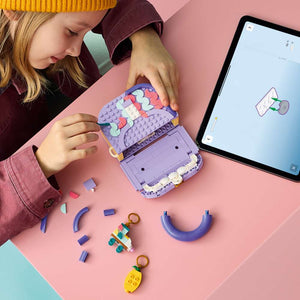 LEGO Creator Art Fashion Bag with Storage 31391 - a child building the set. 272 pieces. Ages 8+.