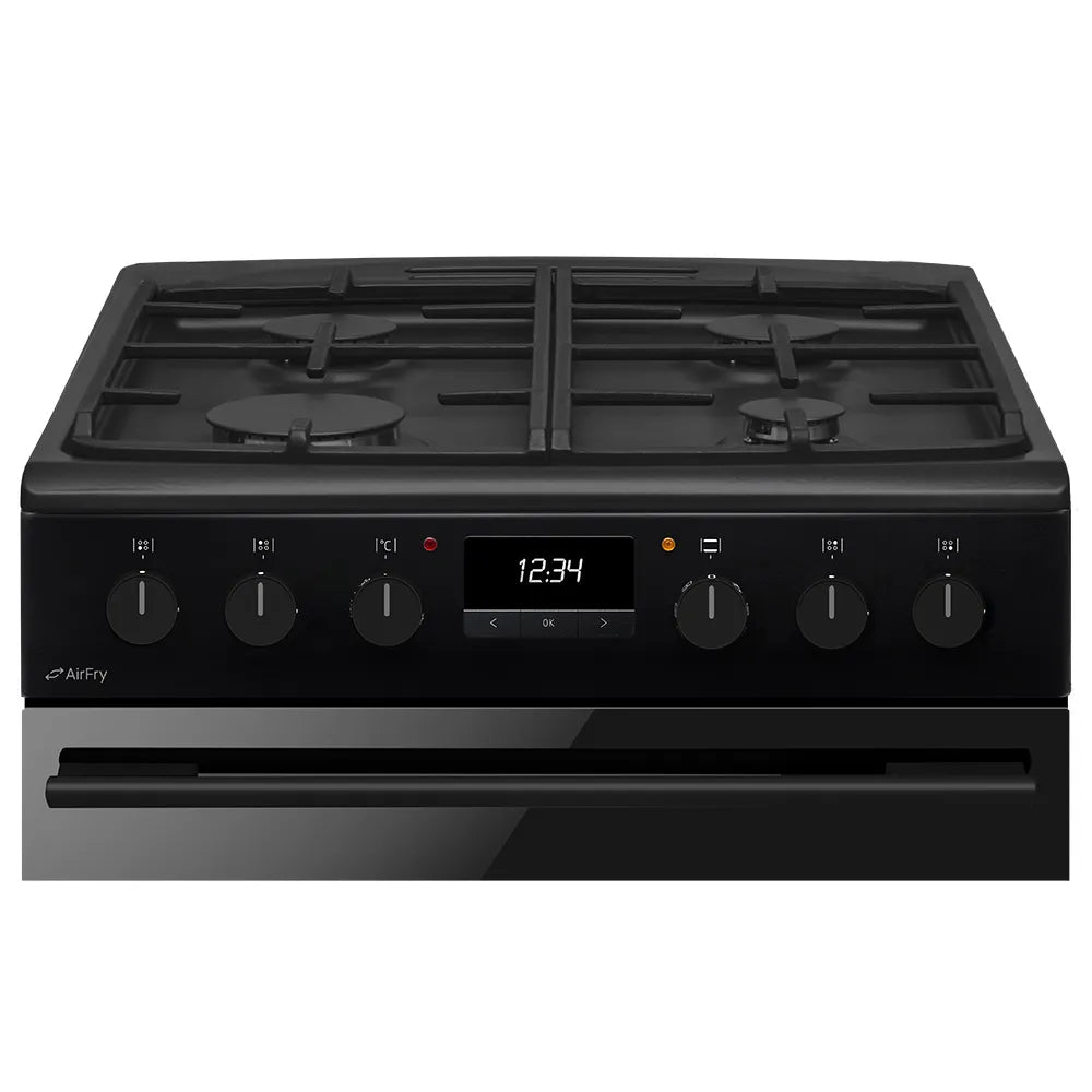 CDA 60cm Dual Fuel Freestanding Cooker with Airfry - Black | CFD600MB