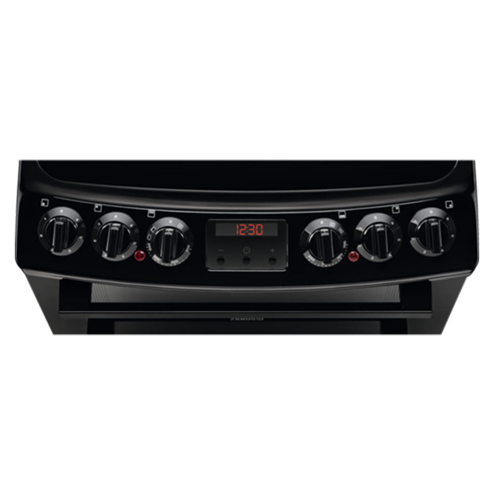 Zanussi 55cm Ceramic Top Electric Cooker - Black | ZCV46250BA