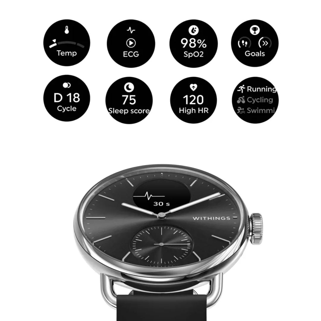 Withings Scanwatch 2 38mm Smart Watch - Black | 78-HWA10-MODEL1-ALL