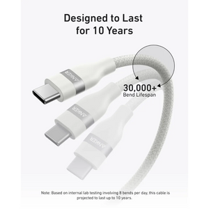 Anker USB C to USB C Charging Cable Braided 240W - White | A82E2H21