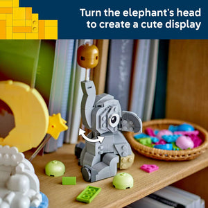 LEGO Iconic Baby Elephant in the Sky 40814 - captioned product view. 402 pieces. Ages 18+.