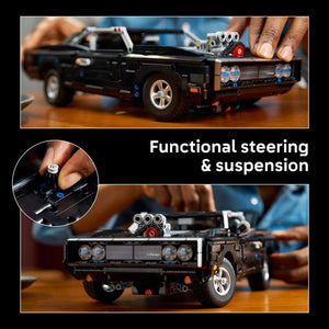LEGO Technic Fast and Furious Dodge Charger R/T Car 42231 - captioned product view. 1516 pieces. Ages 18+.