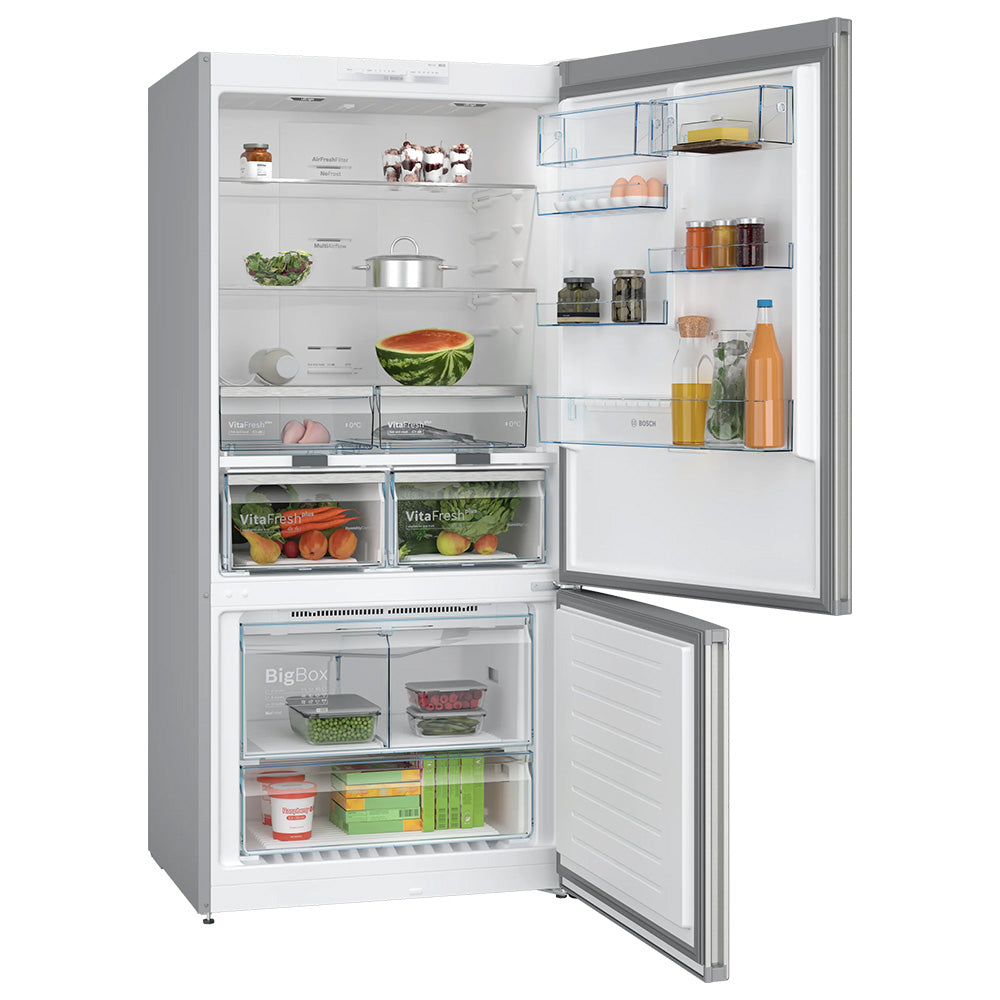 Bosch 186cm Serie 4 Freestanding Fridge Freezer 86cm Width - Stainless Steel | KGN86VIEA