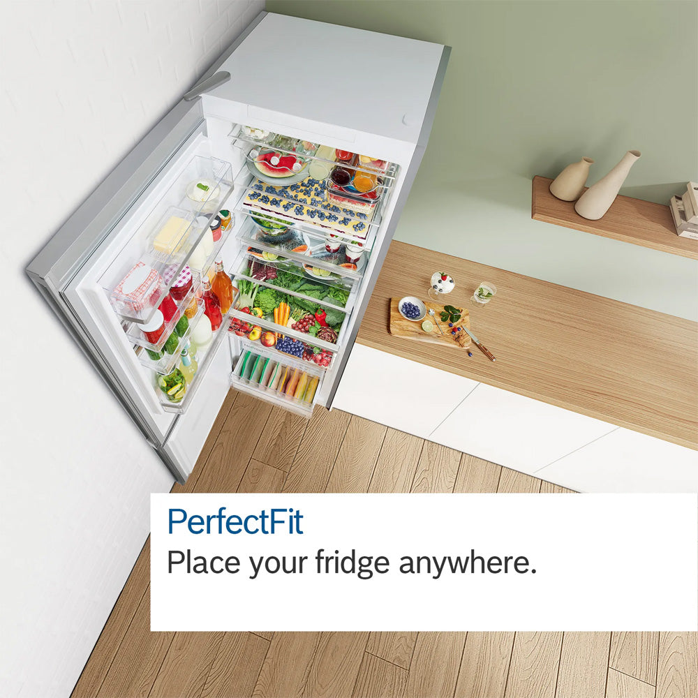 Bosch 186cm Serie 4 Freestanding Fridge Freezer 86cm Width - Stainless Steel | KGN86VIEA