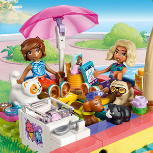 LEGO Friends Fun Water Park Day 42676 - close-up detail of the finished build. 278 pieces. Ages 6+.
