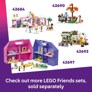 LEGO Friends Nature Glamping Cabin 42682 - shown alongside related LEGO sets sold separately. 295 pieces. Ages 6+.